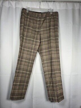 Talbots NEW Hampshire Ankle Plaid Lightweight Wool Pants Women's 10 Petite $129